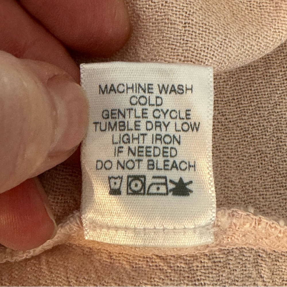 XIRENA Camila Crepe Top Rosefinch Pale Pink V-Neck Long Sleeve Loose Fit Size SM - Picture 16 of 16